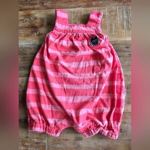 Little Marc Jacobs Red and Pink Striped Baby Romper
